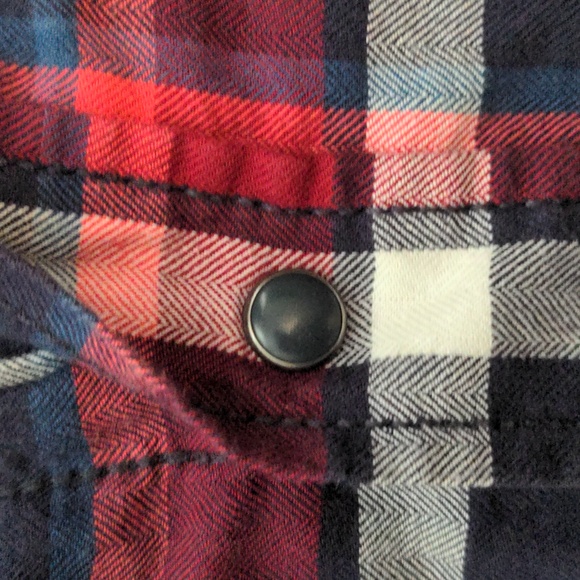 Roebuck & Co Men's Size Medium Plaid Long Sleeve Snap Button Shirt - Picture 4 of 5